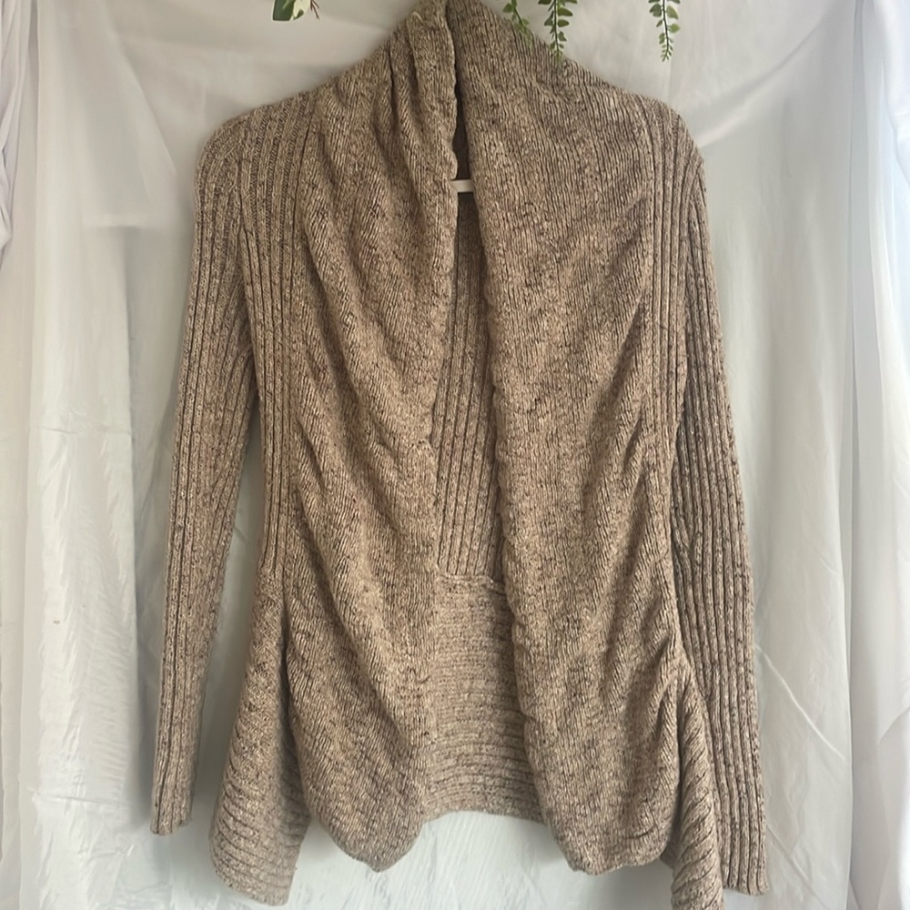 Romeo & Juliet Couture Cardigan Oatmeal Draping Open Front Hi Lo Nordstrom Sz S